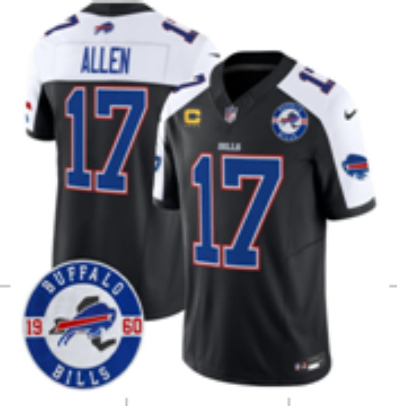 Men Buffalo Bills 17 Allen black Nike 2025 Limited NFL Jersey style 0032